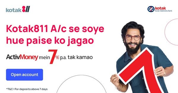Kotak811 Account - ActivMoney 7% Interest